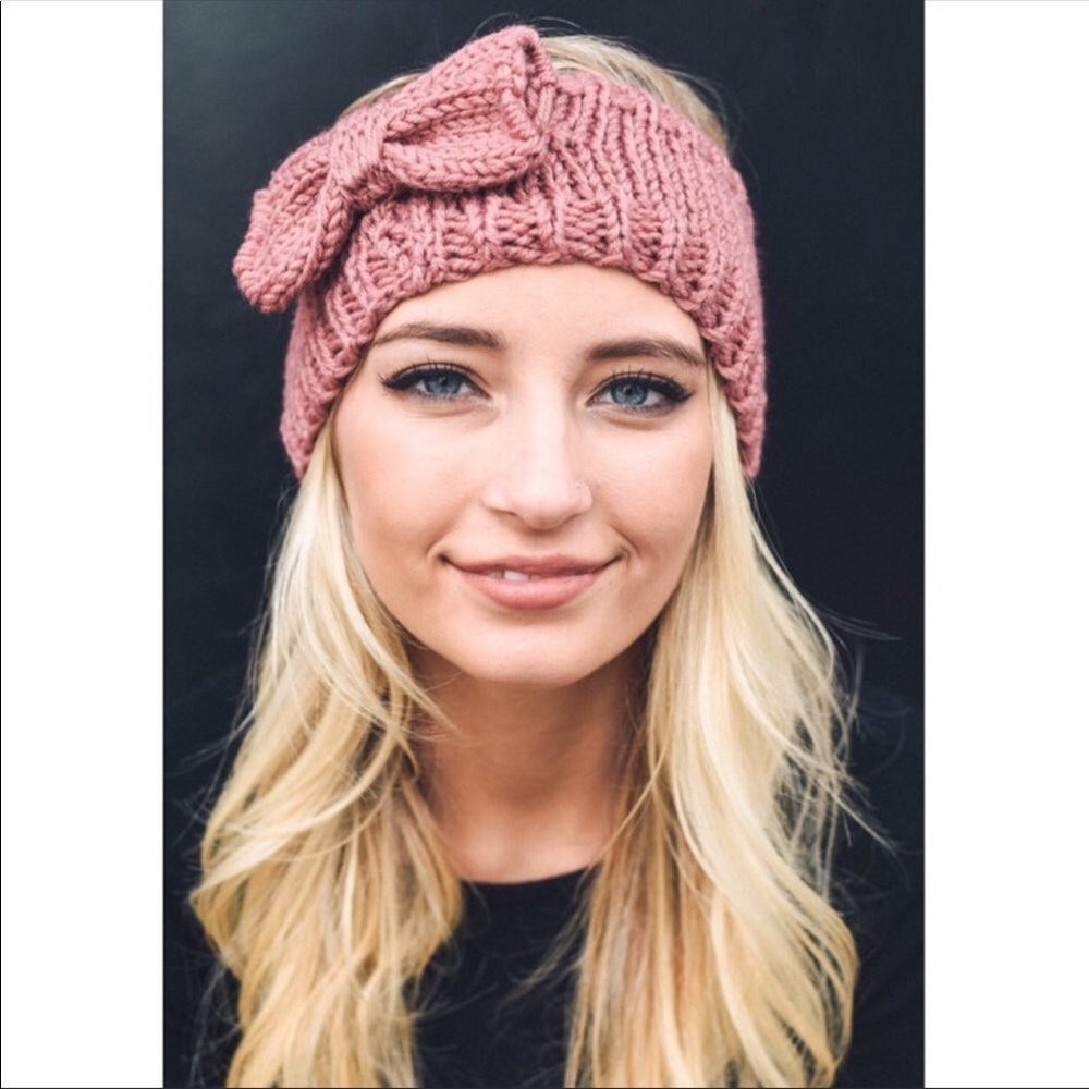 💋Dark Gray Winter Headband with Bow💋